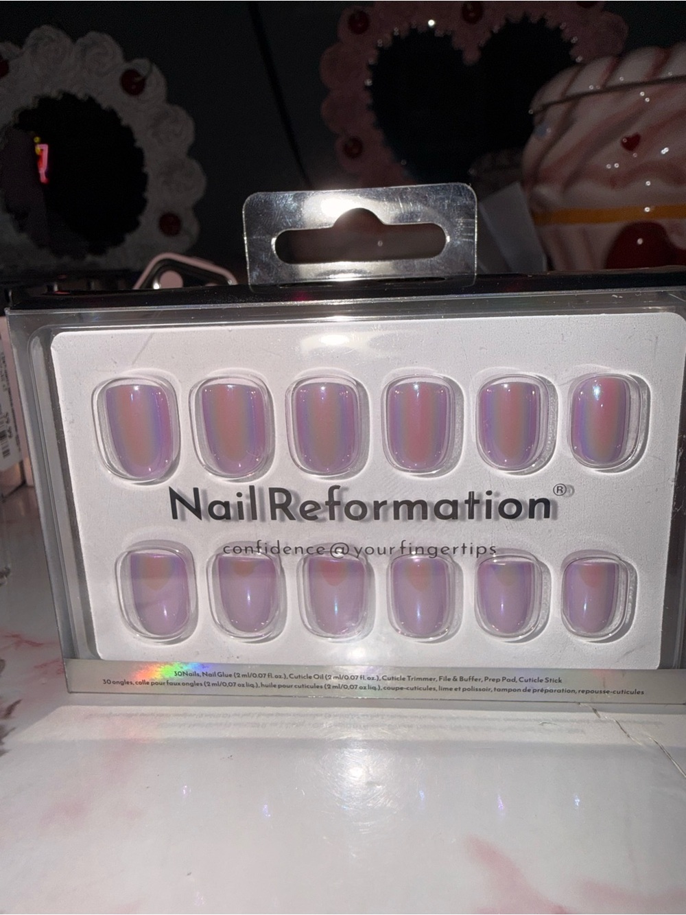 Nail Reformation Purple Iridescent Short Square Press-On Nails - Picture 2 of 5